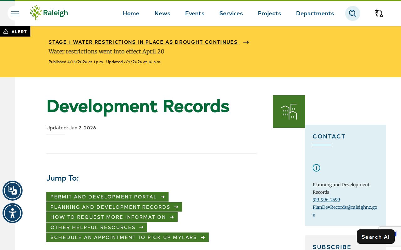 Raleigh people search through municipal development records